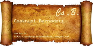 Csaknyai Bernadett névjegykártya