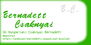 bernadett csaknyai business card